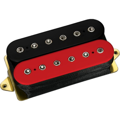 DiMarzio DP100 Super Distortion Humbucker Pickup in Red & Black with Black Pole Pieces, Standard Spacing - Image 1