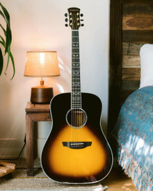 Orangewood Echo Live Dreadnought Electro Acoustic Guitar in Vintage Sunburst Gloss - Image 3