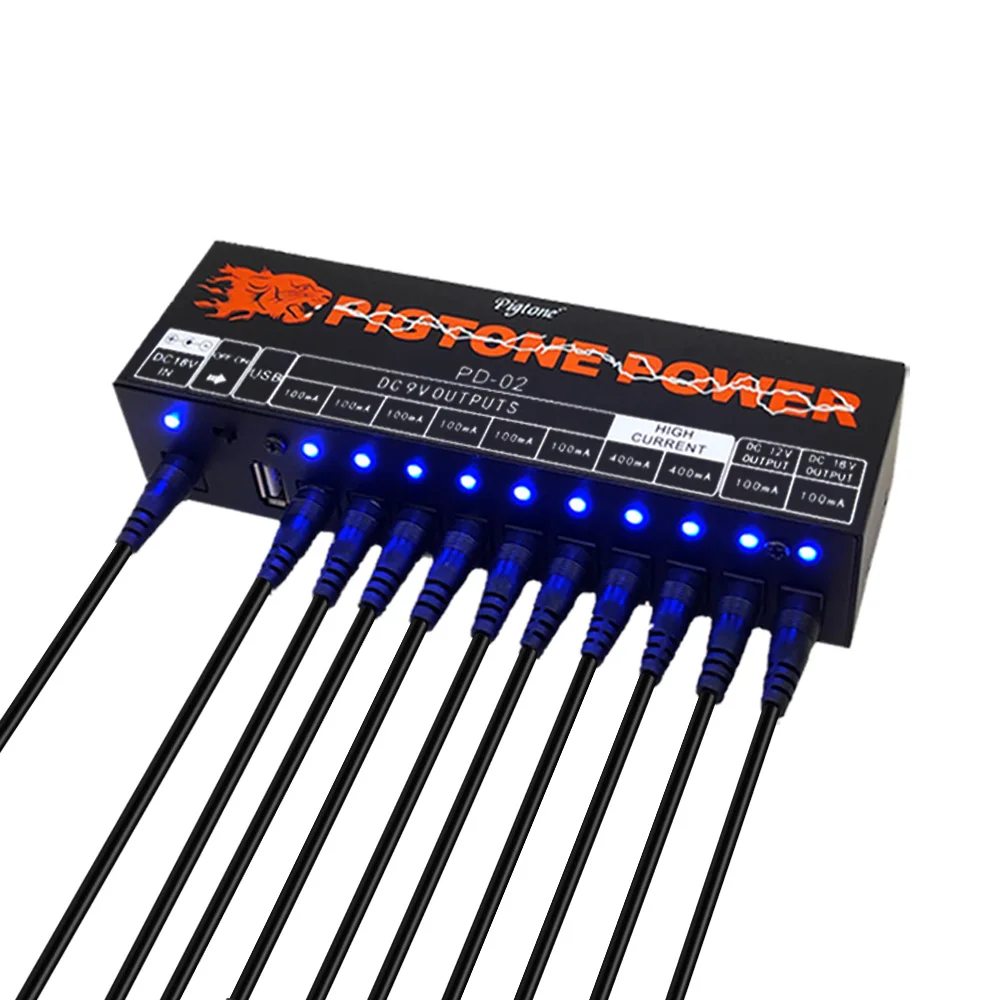 Pigtone PD-02 Pedal Power Supply 10 Way Output Power USB Charge - Image 6
