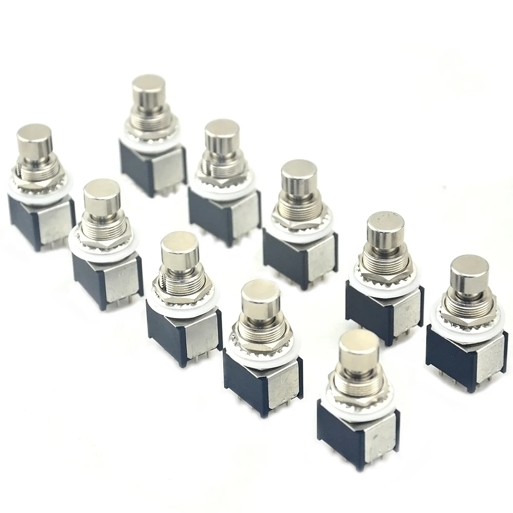 10 X LANDTONE Mini 3PDT 9PIN Latching ON-ONPCB Mounted Foot Switch For Guitar Pedal Kit