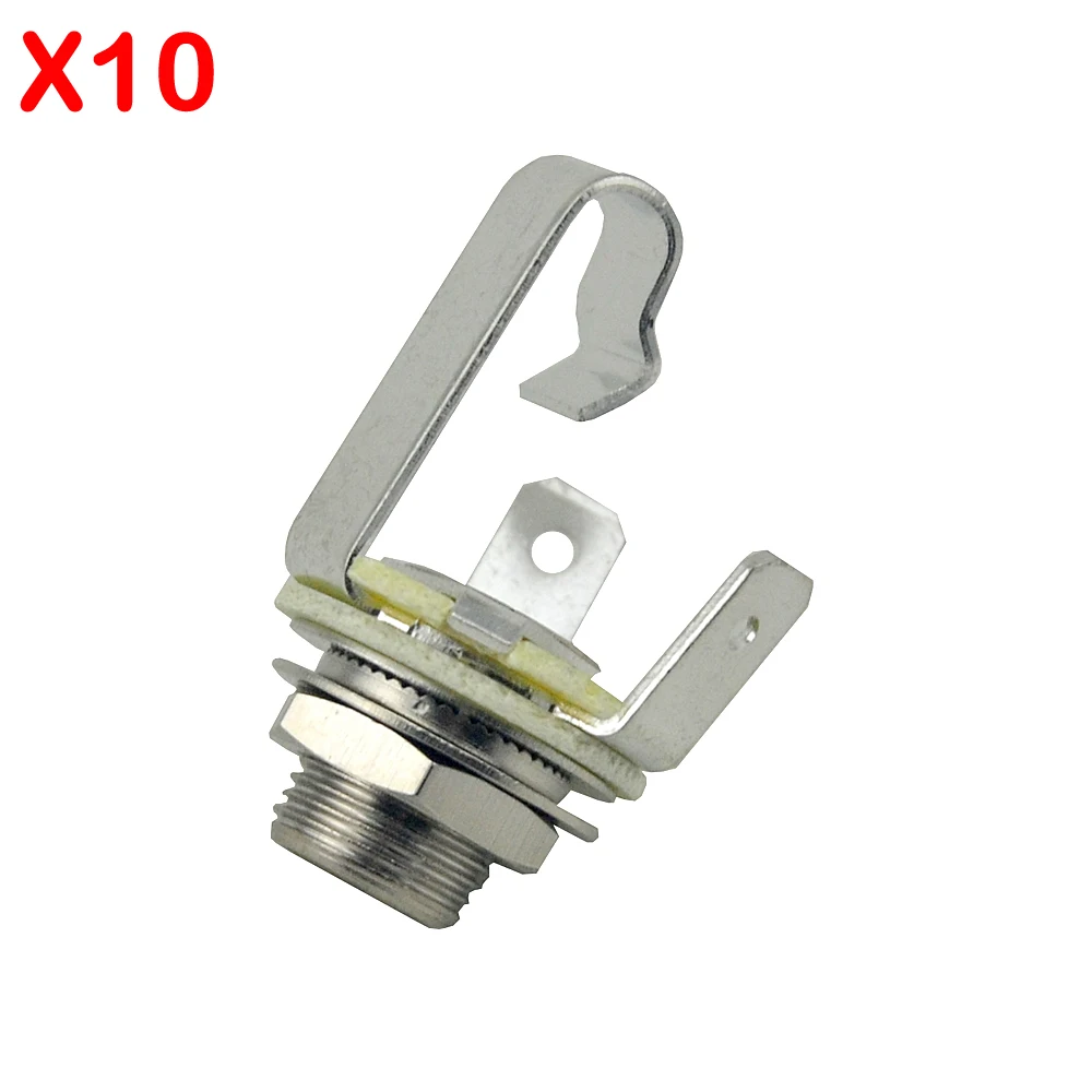 10 X 1/4" 6.35mm Mono Out Jack Plug Socket For Electric Guitar Diy Pedal Replacement Parts