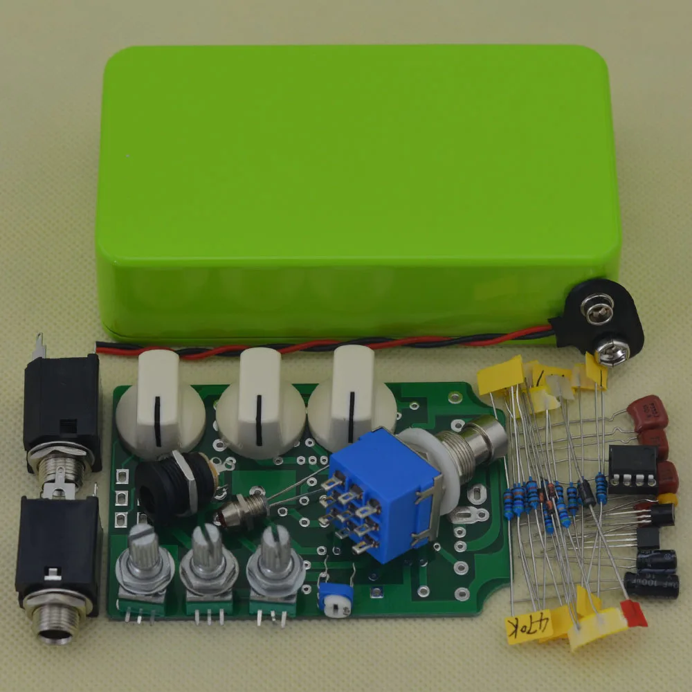LANDTONE DIY Overdrive Guitar Effect Pedal All Kits OD1 Kit GR with1590B And 3PDT Foot Switch