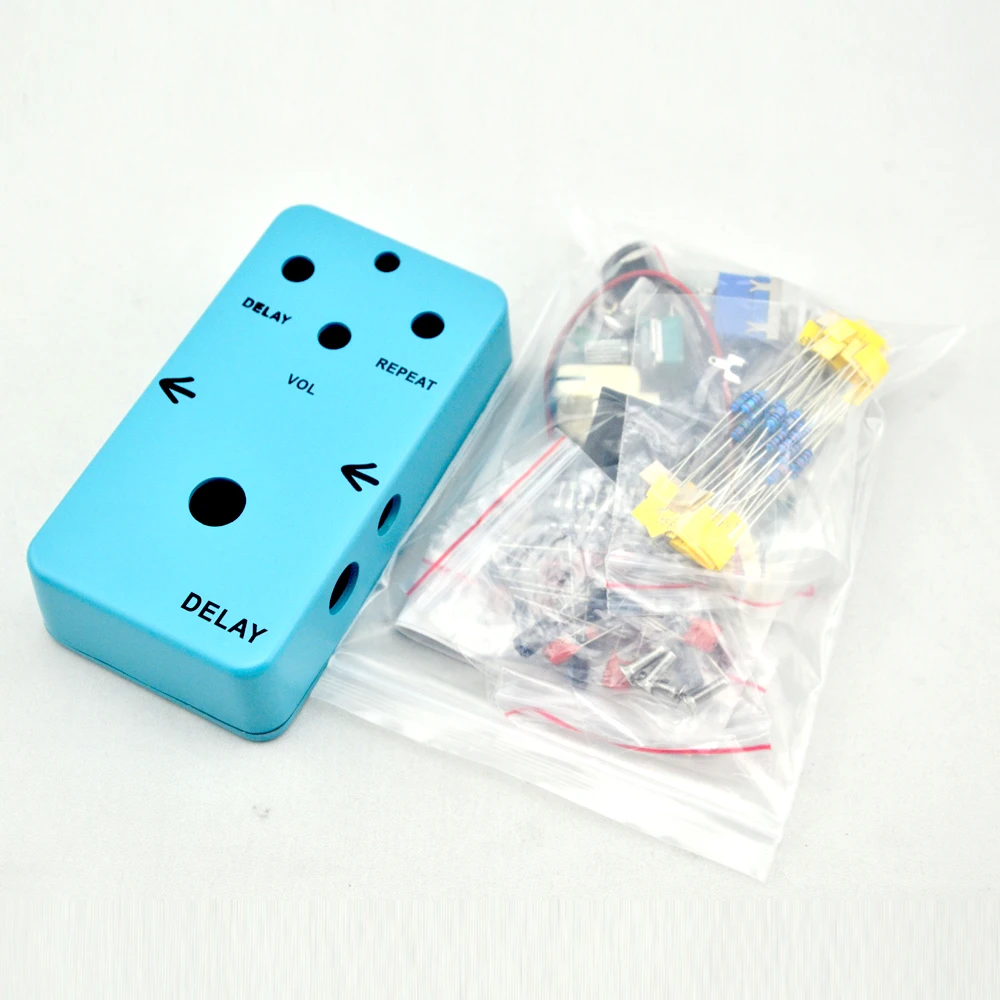 DIY LANDTONE Delay Effect Pedal All Kits with 1590B Blue Enclosure True Bypass for Guitar Pedal