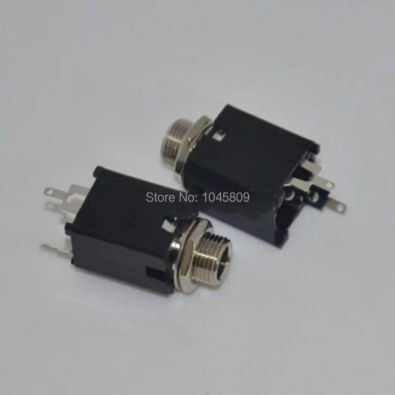 LANDTONE 50PCS/Lot 1/4'' 6.35mm Black Mono Jack Socket Audio Jack for Guitar Pedal/Amp/ Diy ,Solder Lug