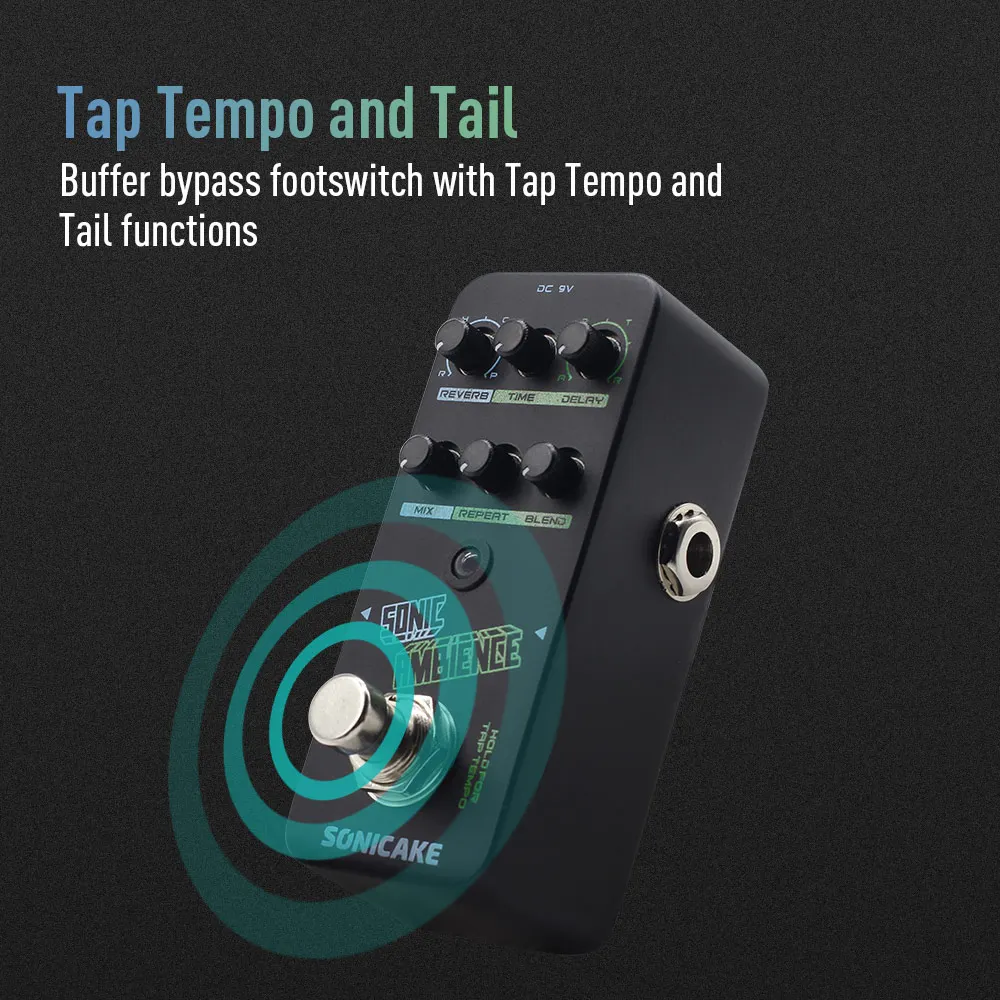 Sonicake QSS-16 Sonic Ambience Multi Mode Tap Tempo Delay Reverb 2 in 1 - Image 6