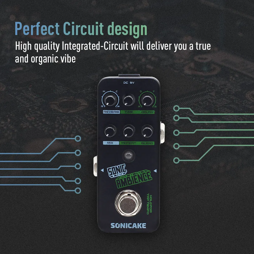 Sonicake QSS-16 Sonic Ambience Multi Mode Tap Tempo Delay Reverb 2 in 1 - Image 5