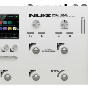Nux MG-50Li Guitar & Bass Multi-FX Processor and Profiler with Built in Rechargable Battery in White - Image 3