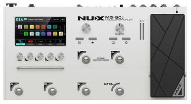Nux MG-50Li Guitar & Bass Multi-FX Processor and Profiler with Built in Rechargable Battery in White