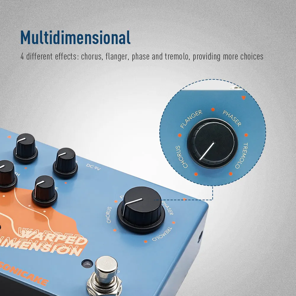 Sonicake QDS-03 Warped Dimension Digital Modulation Pedal 4 Mode of Chorus Flanger Phaser - Image 5