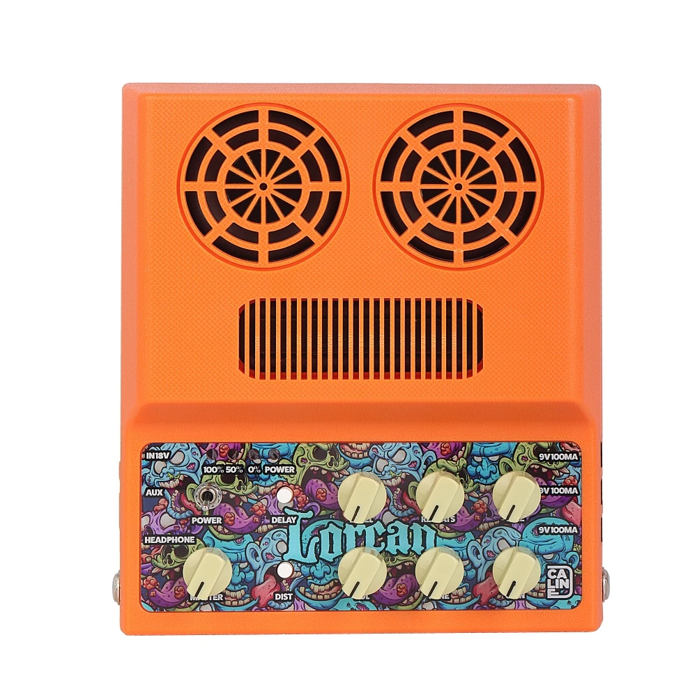Caline Lorcan CA-100G Guitar Mini AMP With Built-in Battery Electric Amplifier Speaker Distortion Delay Effect Power Supply