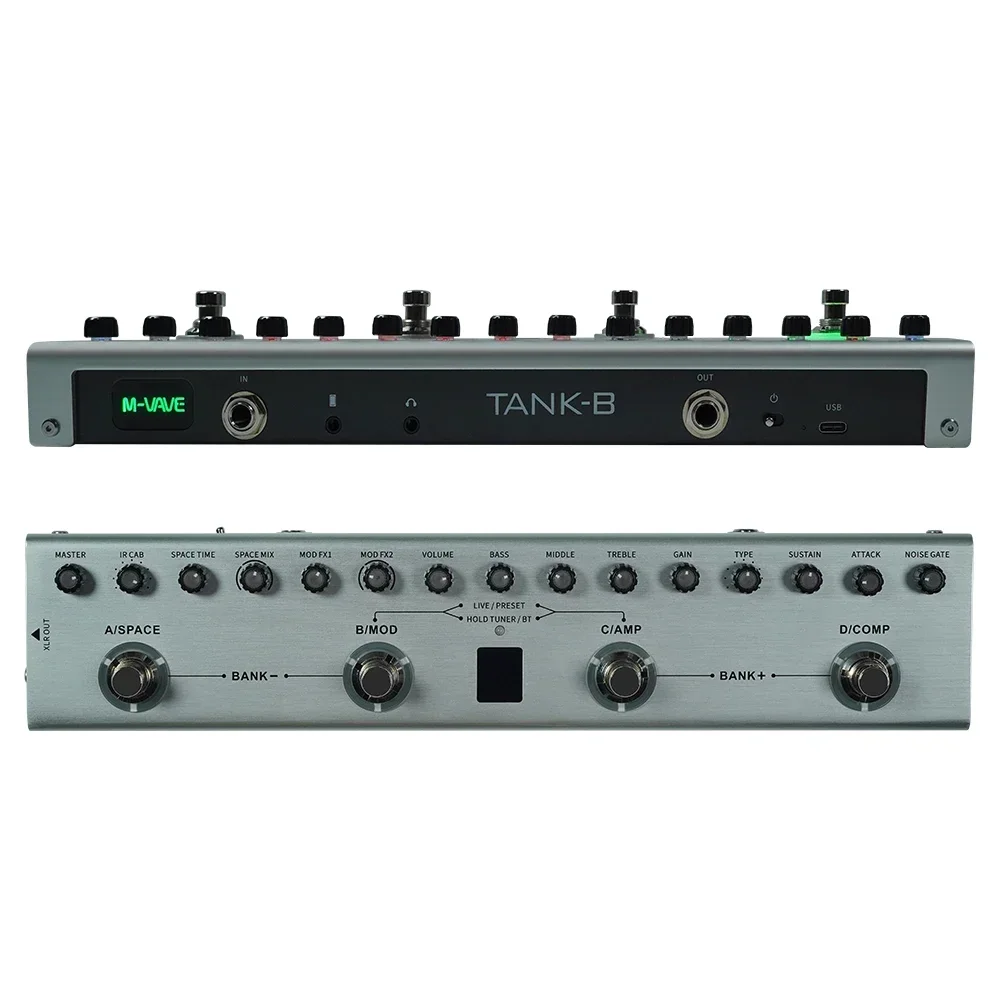M-VAVE Tank-B BASS Pedal Rechargeable 36 Presets 9 Preamp Slots 8 IR