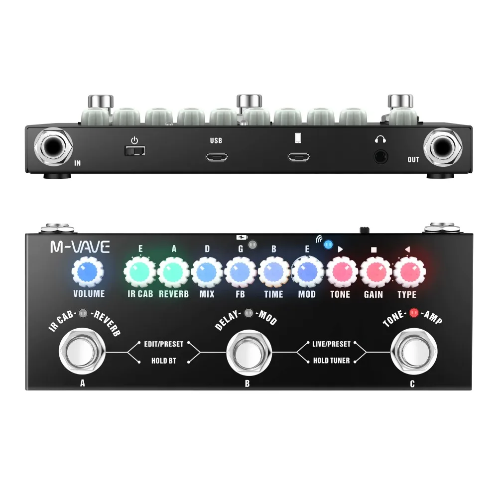 M-Vave MULTI-EFFECTS Cube Baby Pedal Delay Chorus Reverb 8 IR Cabinet Rechargeable