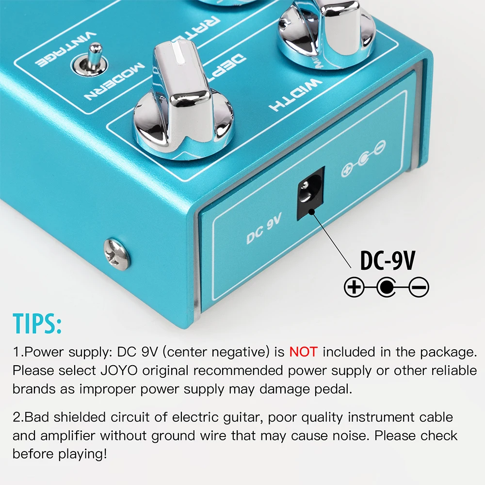 Joyo R-22 NARCISSUS CHORUS Semi-Analog Chorus Pedal Width Depth Rate Controls Vintage Toggle - Image 7