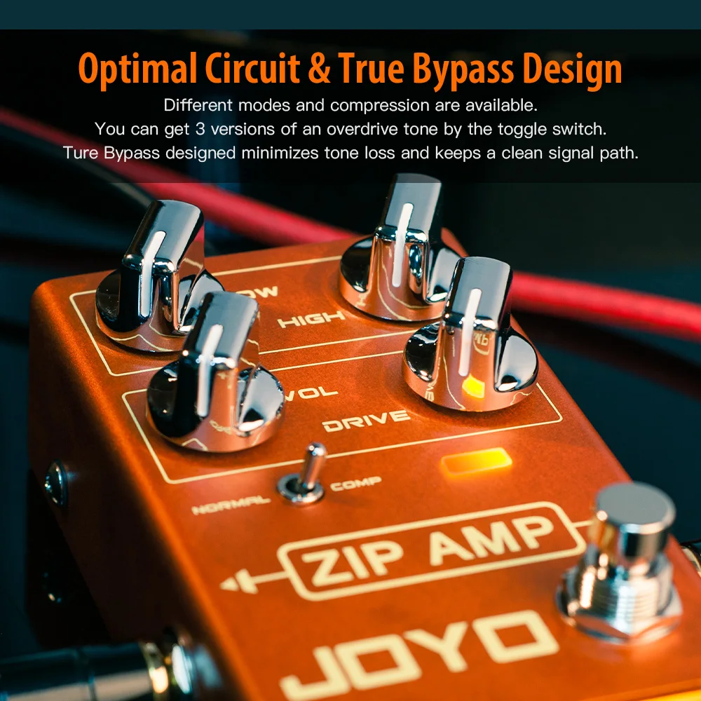 Joyo R-04 ZIP AMP Overdrive Pedal Rock Compression Tone Gain COMP True Bypass - Image 6
