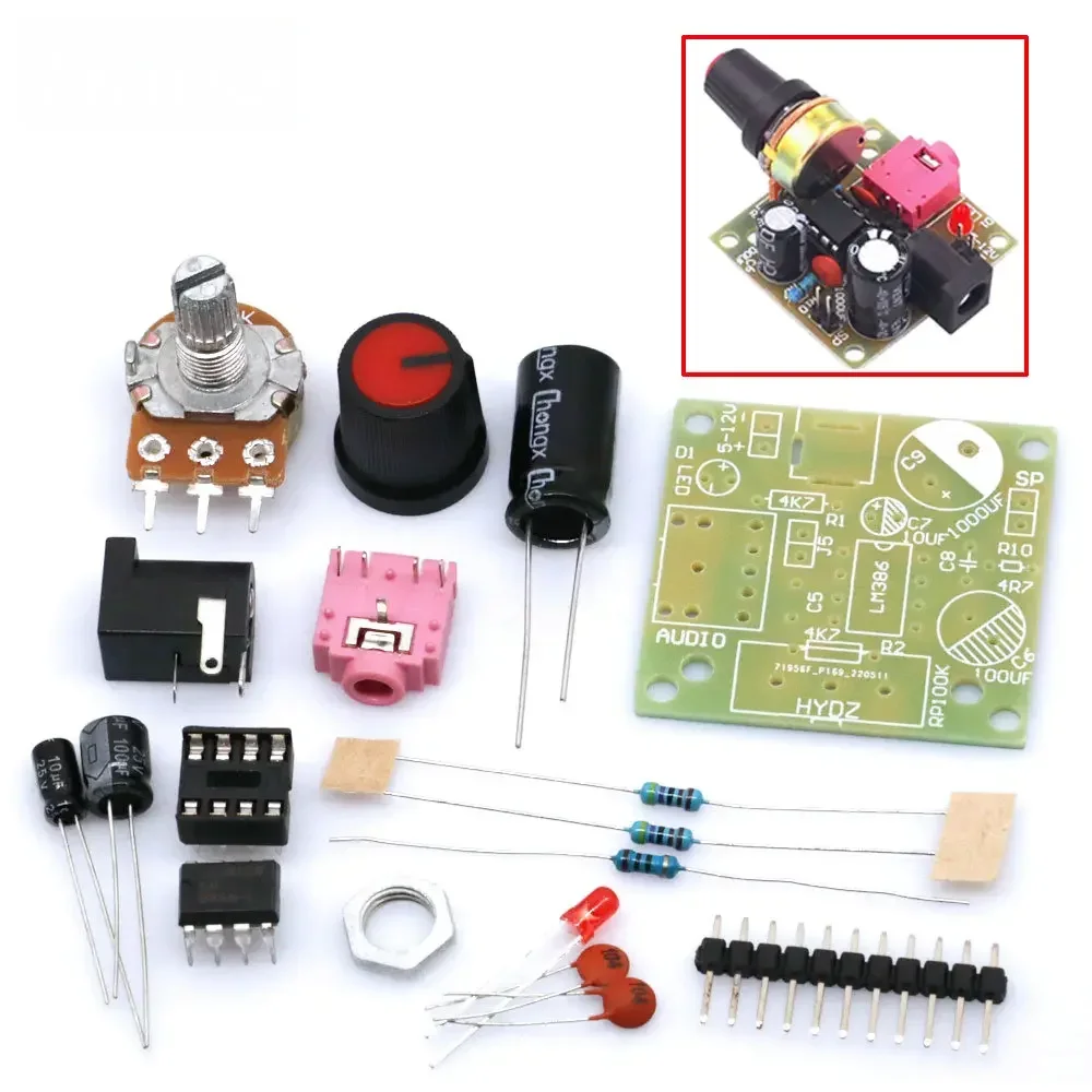 3V-12V LM386 Mini Power Amplifier Board with Audio Input DIY Kit for Arduino Guitar Pedals Enhanced Sound Quality vs TDA2030