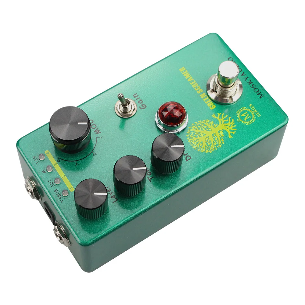 MOSKYAUDIO GREEN SCREAMER Pedal booster overdrive 4 Mode Switch Level Tone Drive - Image 6