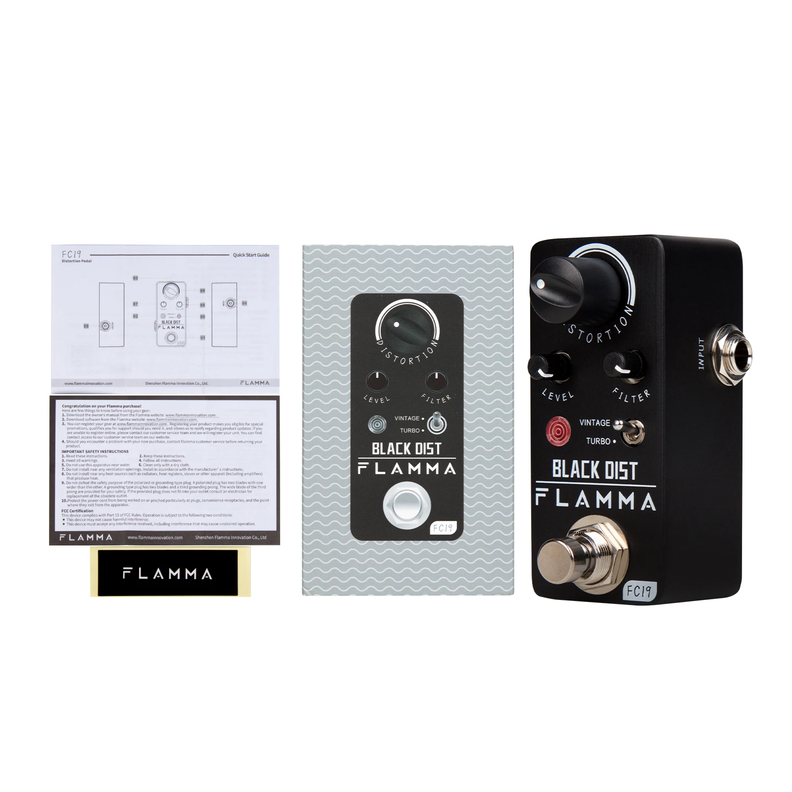 Flamma FC19 Distortion Pedal Vintage Turbo Mode True Bypass Function Processor Accessories - Image 7