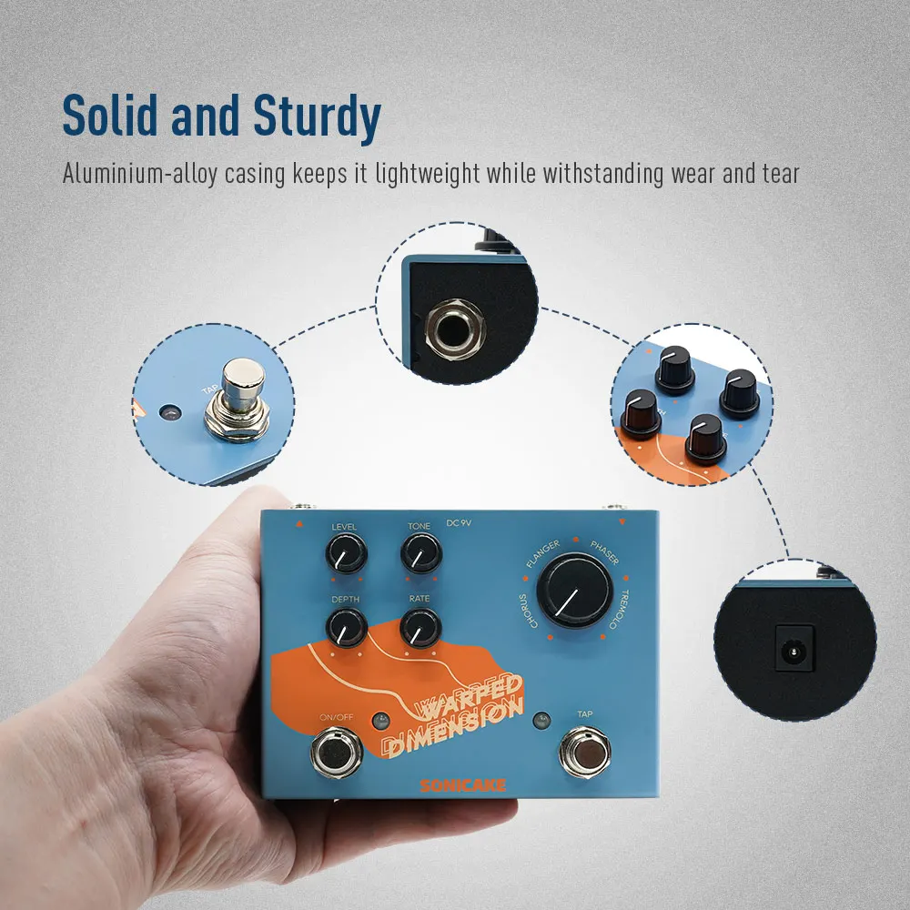 Sonicake QDS-03 Warped Dimension Digital Modulation Pedal 4 Mode of Chorus Flanger Phaser - Image 8