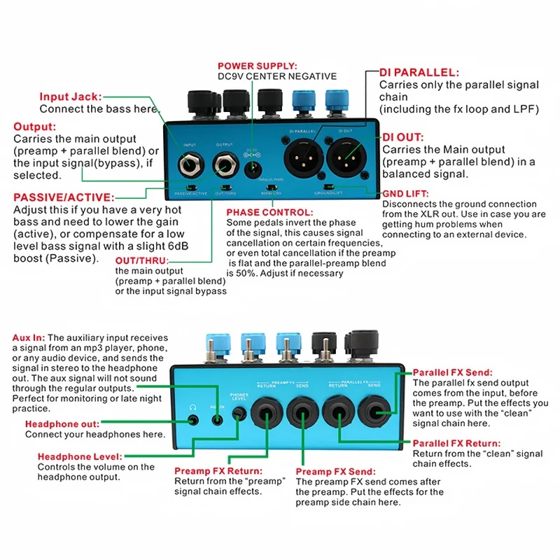 Mosky THIRD SPACE Pedal Bass Preamp Cabinet Simulation XLR Direct Out Recording - Image 7