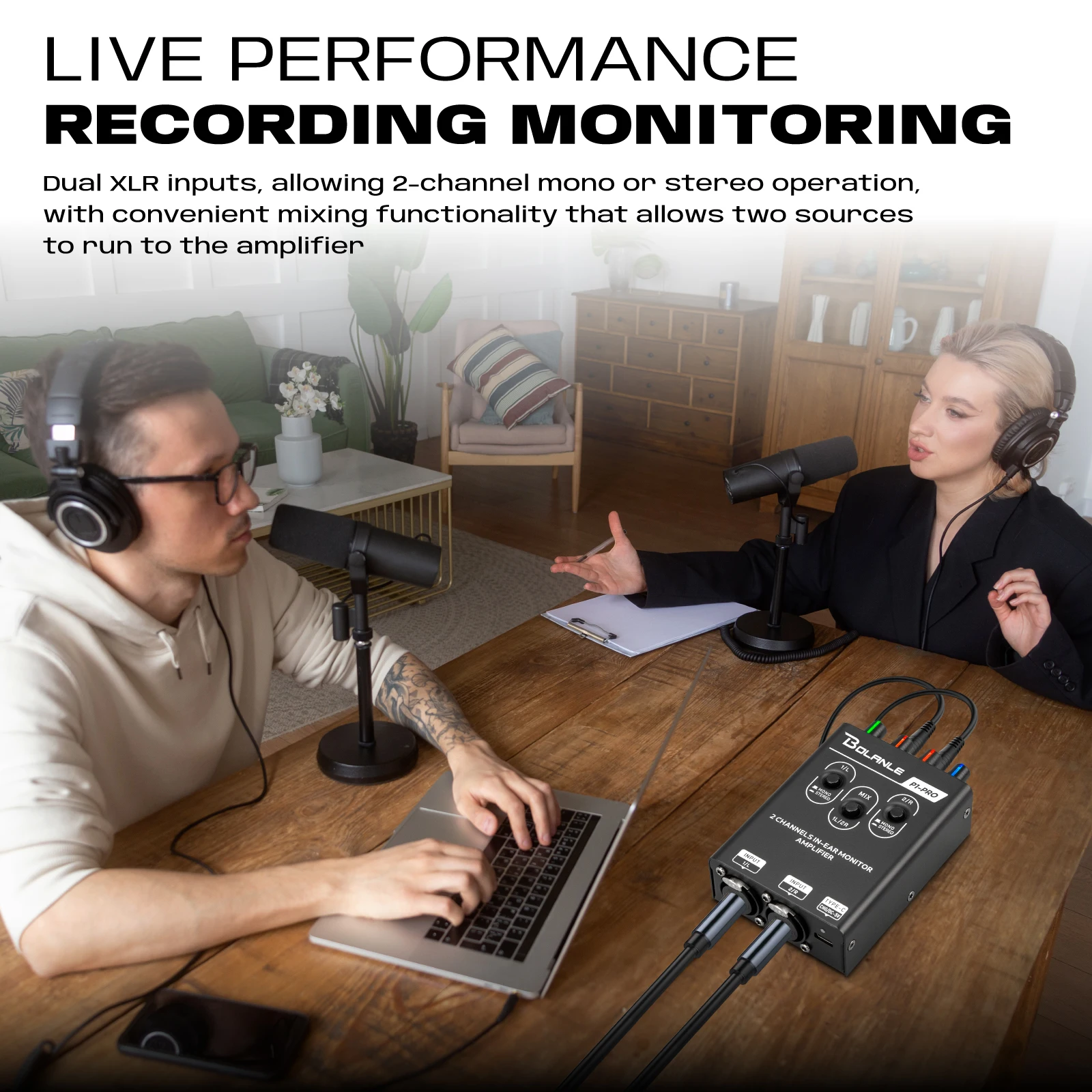 Bolanle P1 PRO Type-C multi-functional mixer dual channel stereo in ear personal - Image 5
