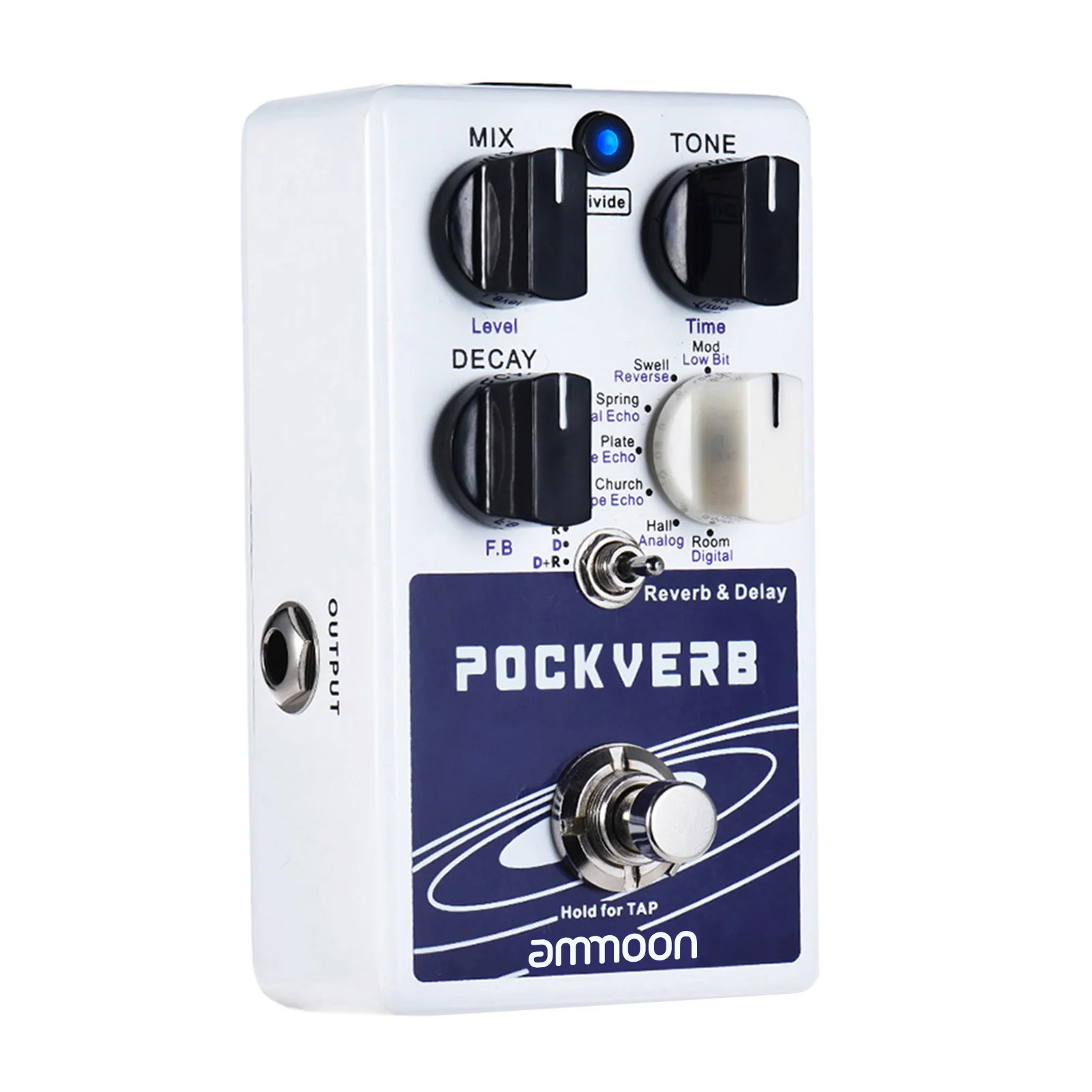 POCKVERB Reverb Delay Pedal 7 Reverb + 7 Delay Tap Tempo Function - Image 5
