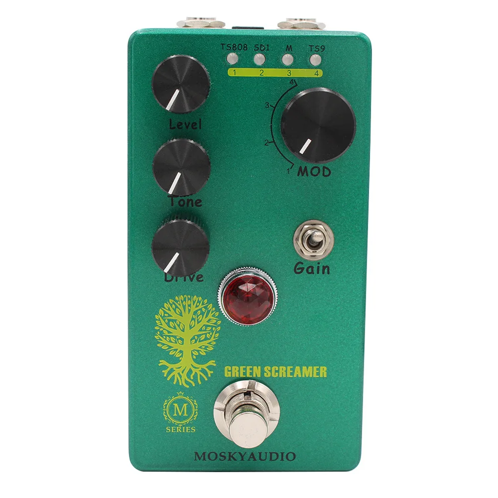 MOSKYAUDIO GREEN SCREAMER Pedal booster overdrive 4 Mode Switch Level Tone Drive - Image 8