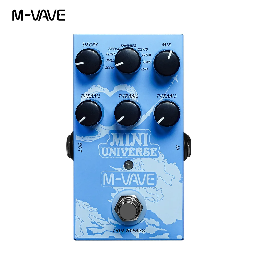 M-Vave MINI-UNIVERSE Reverb Pedal 9 Reverb Room Shimmer Lofi Spring Reveb Pedal