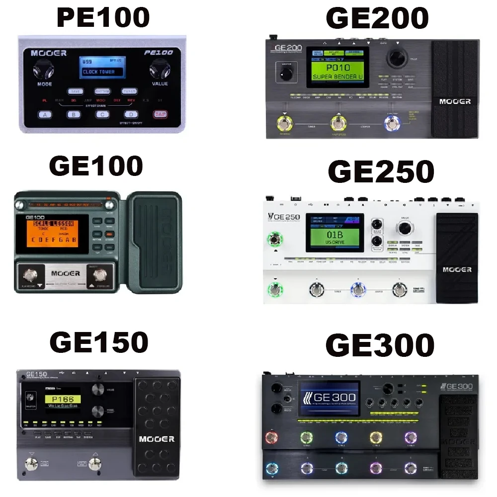 Mooer PE100 Portable Multi-effects Processor Pedal 39 40 Drum Patterns 10 Tempo