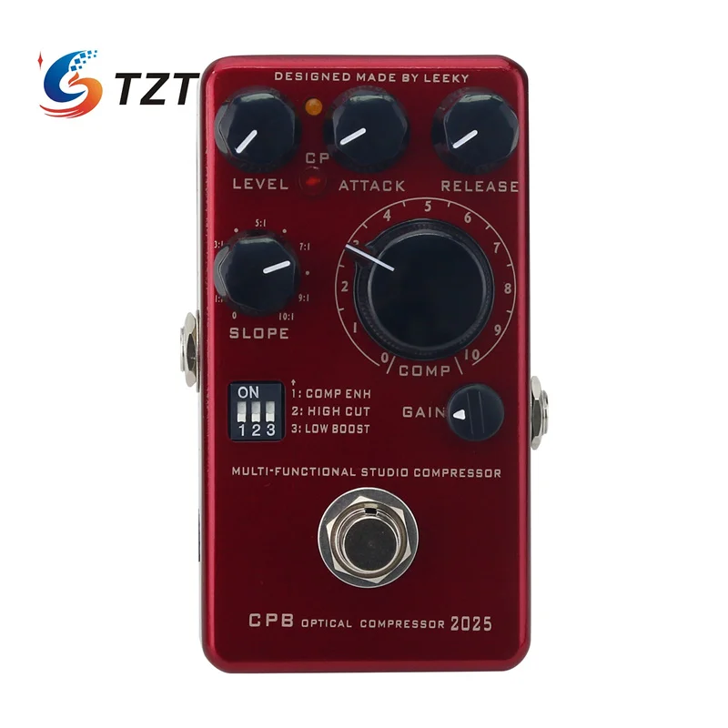 TZT 2025 Version Wine Red Bass Compressor Pedal Multifunctional Studio Universal CPB