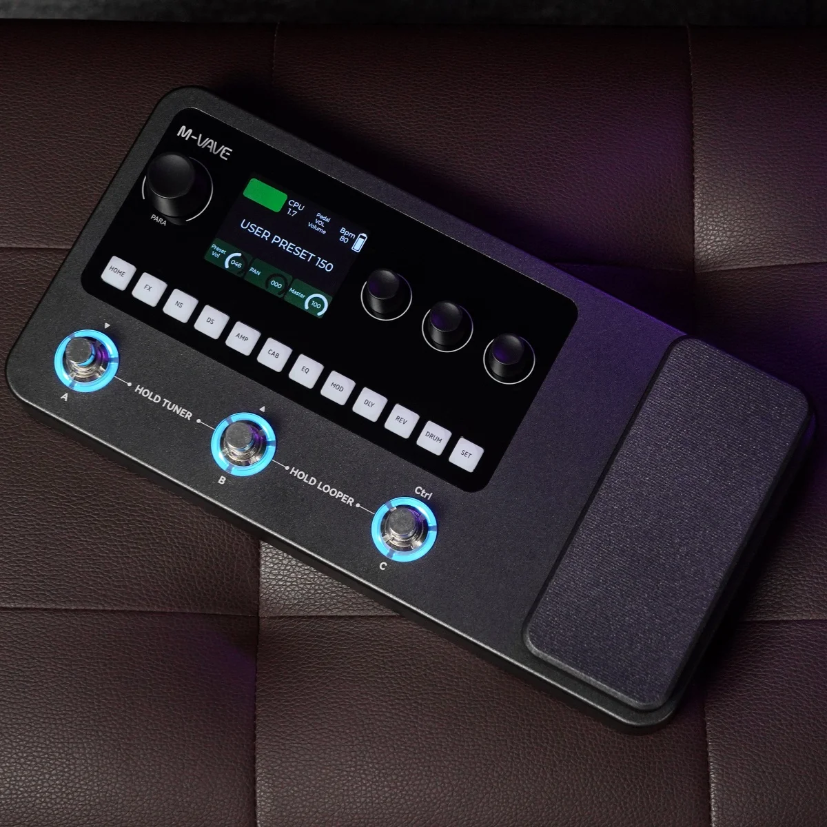 M-Vave MK-20 Multi-Effects Processor Bass Drum Machine Tuner Looper Amp Simulator USB