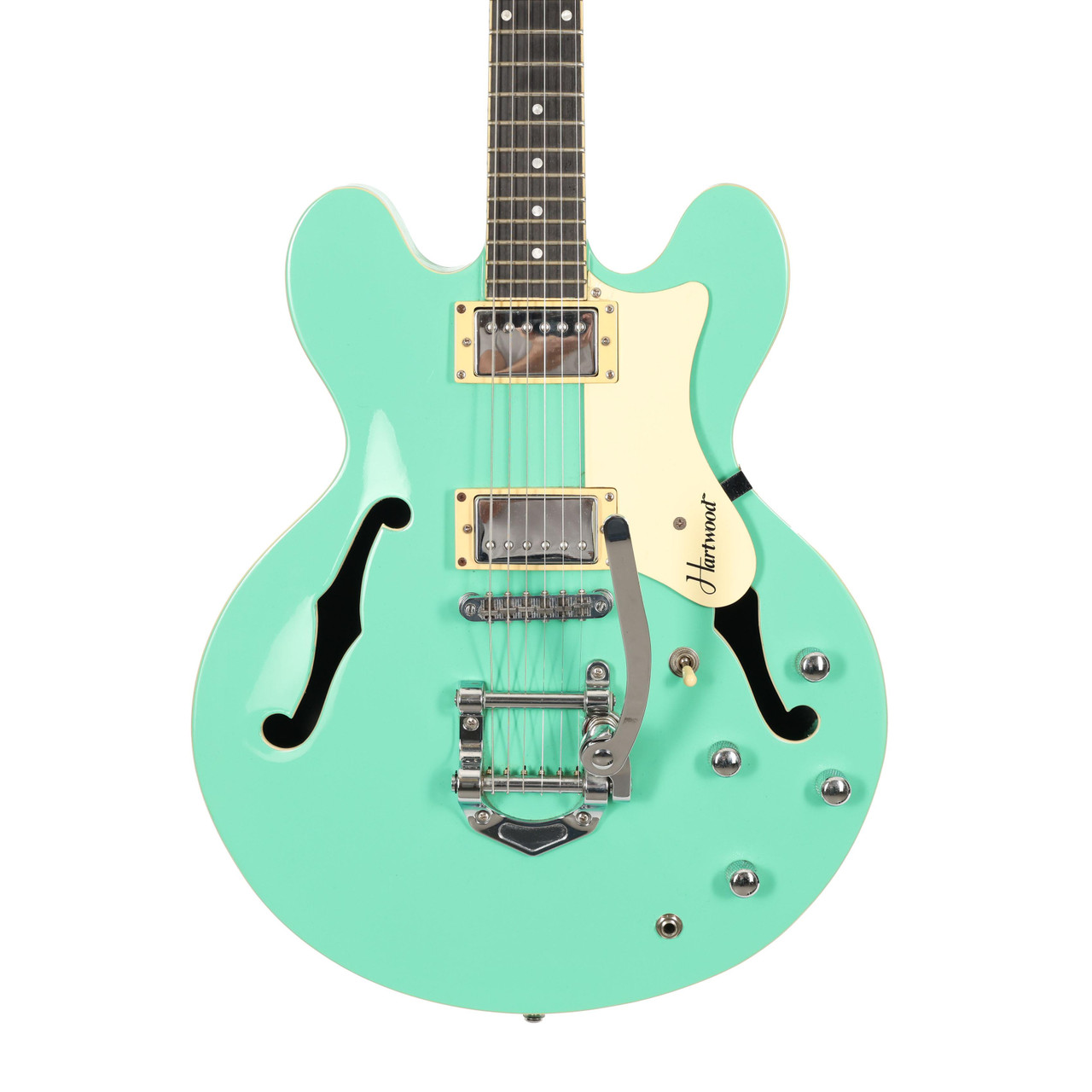 Second Hand Hartwood Revival Vibrato Semi Hollow Jade Green 941 - Image 3