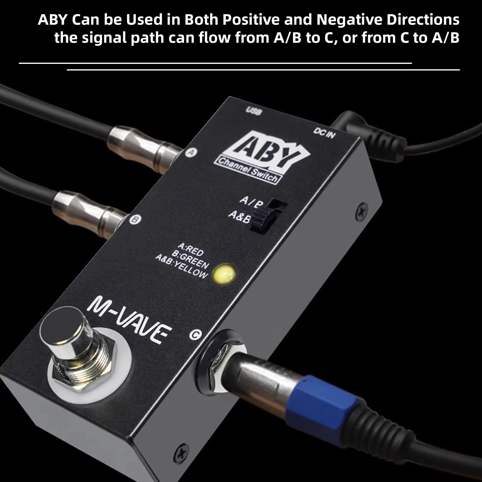 M-VAVE ABY Line Selector AB Switch Pedal True Bypass Mini Bass - Image 4