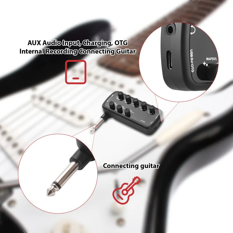 Guitar Amplifier Portable Headphone Mini Amp Plug Play OTG Internal Recording - Image 5