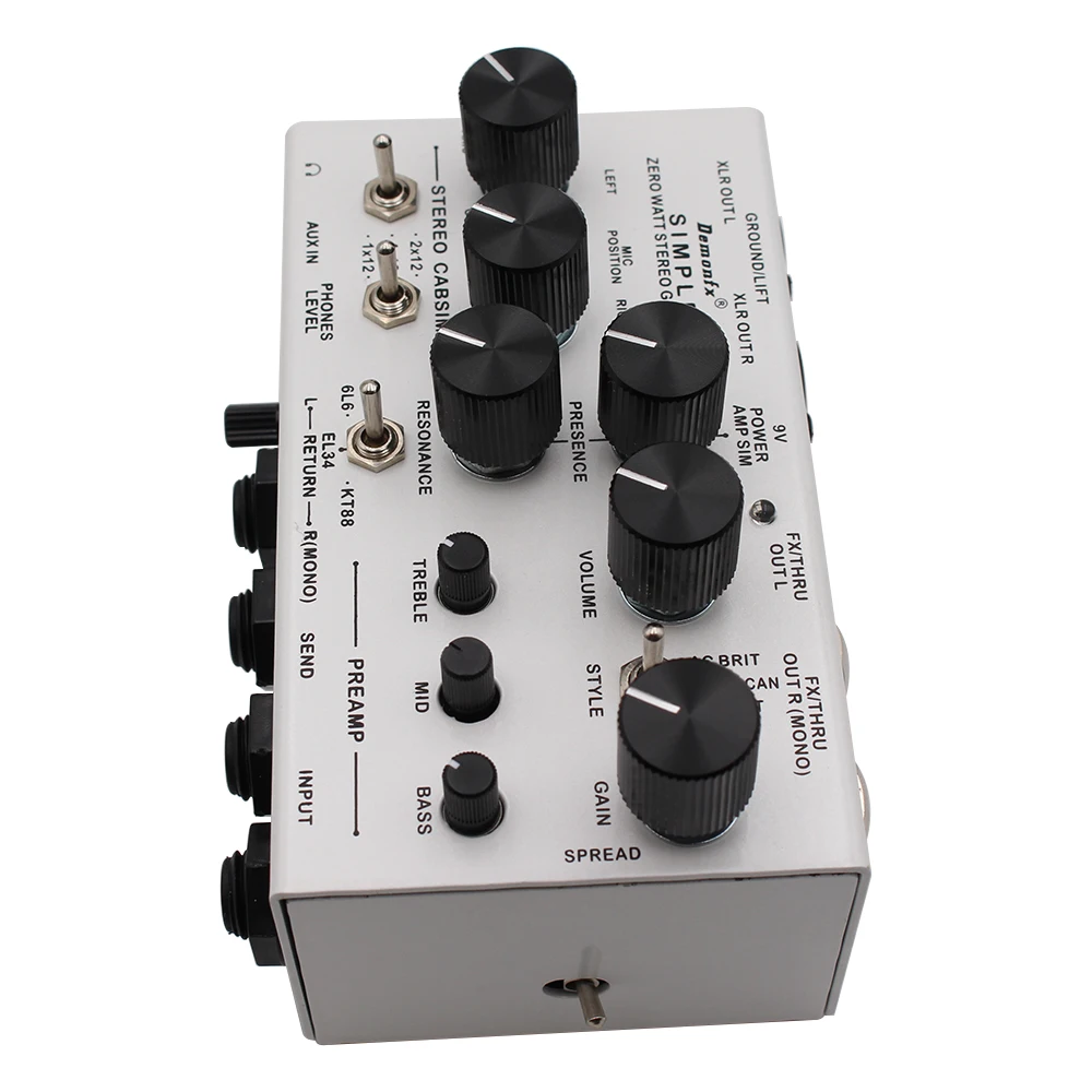 New Demonfx SIMPLE DI Box Pedal Preamp Simulator Power Amp Simplifier Pedal Stereo - Image 8