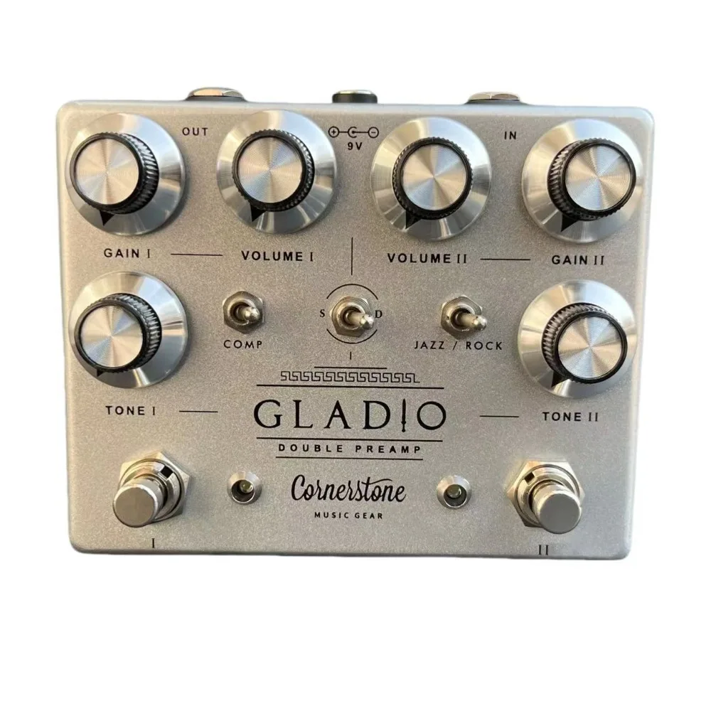 Ly-Rock 9V GLADIO Pedal Distortion Overdrive Dual Overdrive Preamp True Bypass Power
