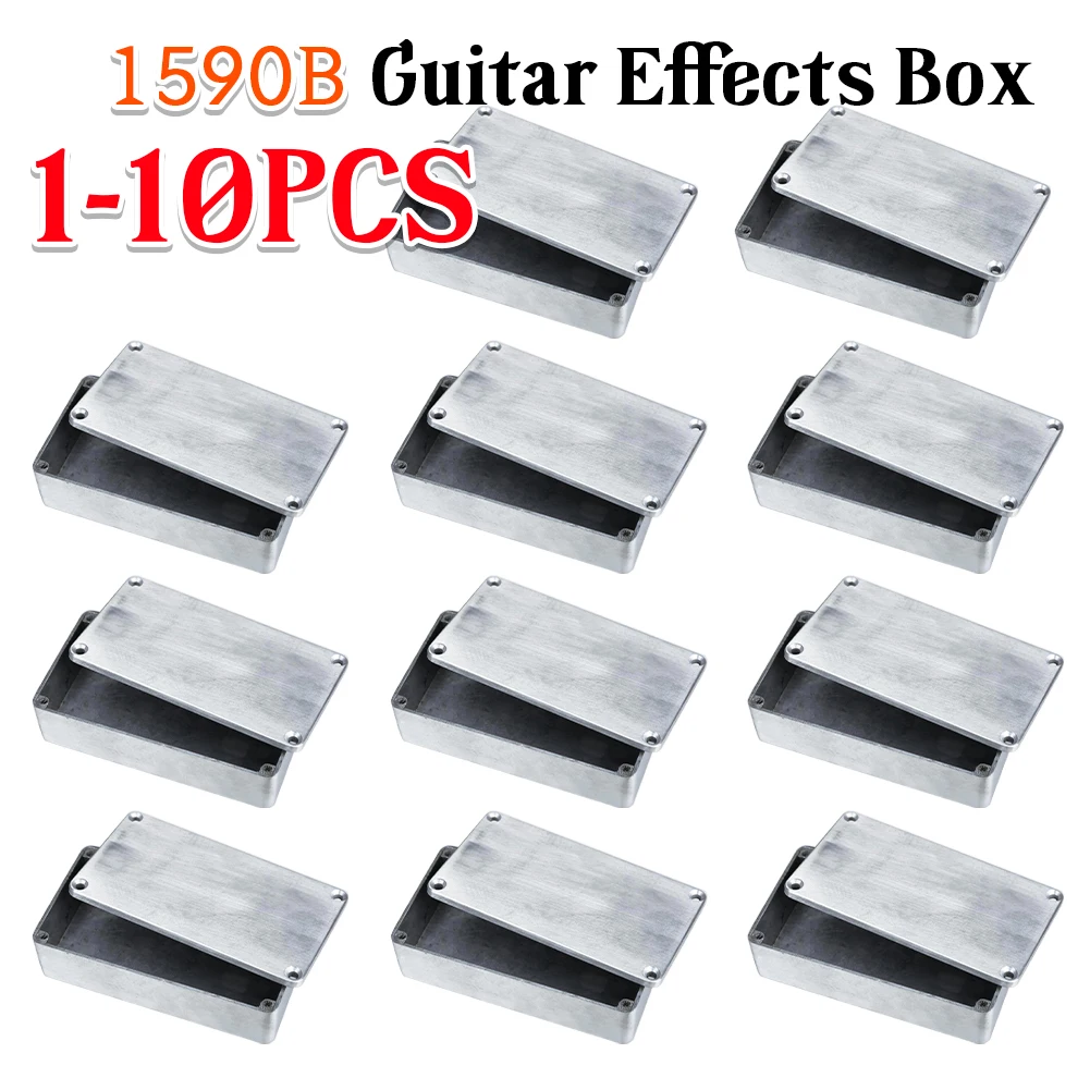 10-1pcs 1590B Guitar Effects Enclosure with Screws Aluminum Effects Pedal Enclosure Replacement Durable Musical Instrument Kit