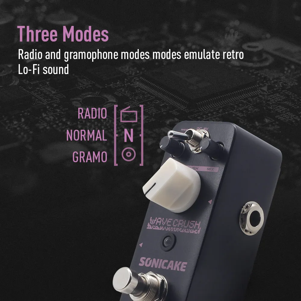Sonicake QSS-20 Wave Crush Bitcrush Digital Bitcrusher Rate Reducer Synthesizer Lo-Fi Bass Pedal - Image 5