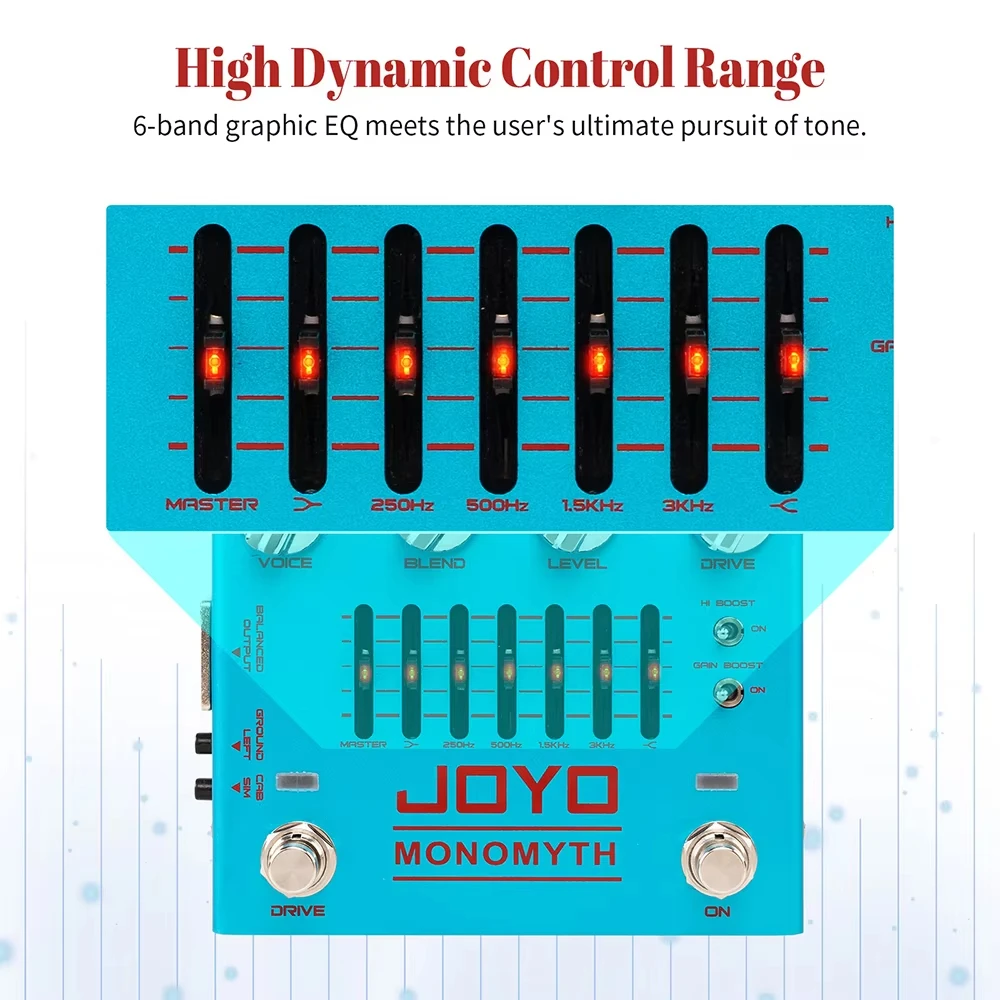 Joyo R-26 Monomyth Bass Preamp Pedal 6-band Graphic EQ Control Real Amplifier Tone - Image 5
