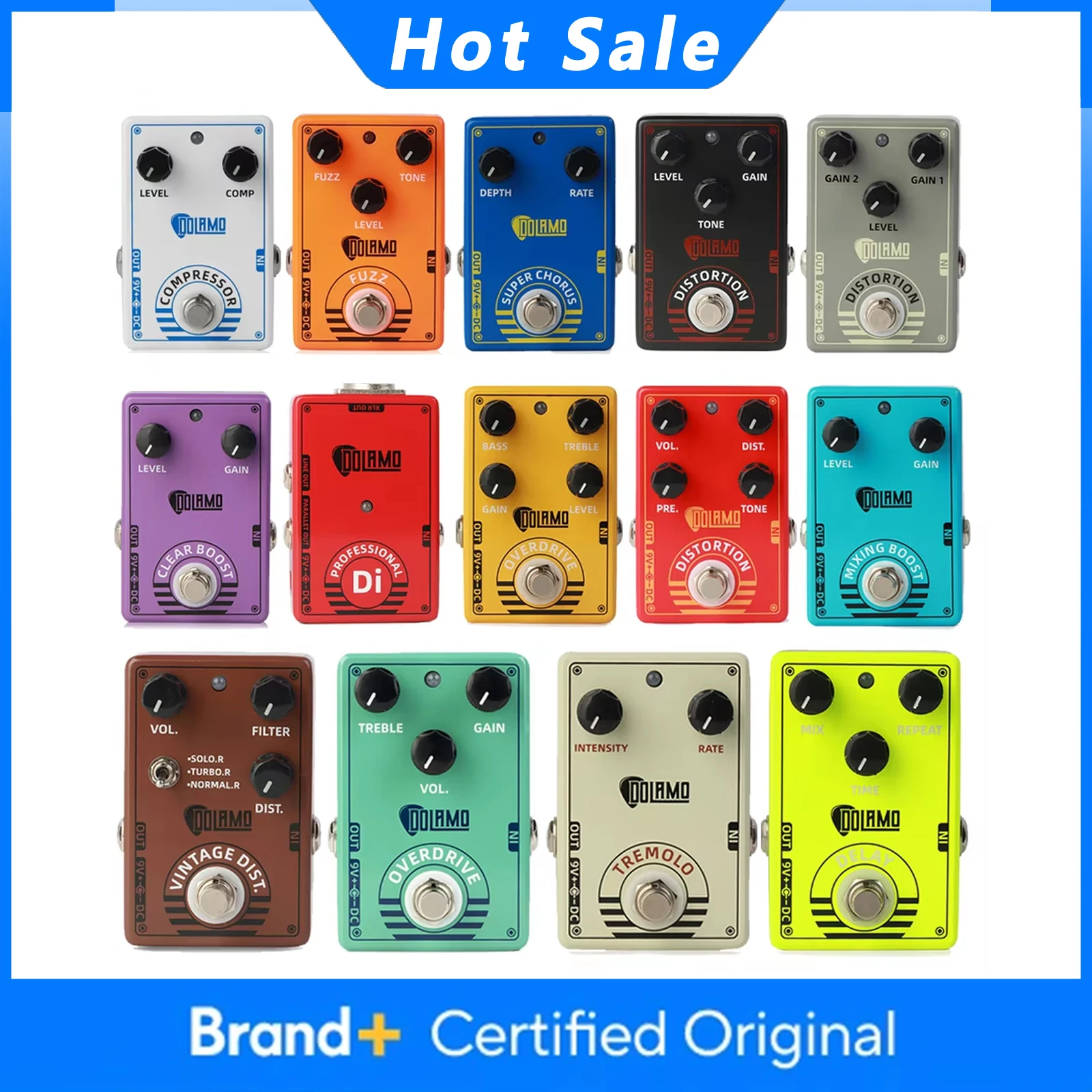 Caline Distortion/Overdrive/Fuzz/Chorus/DI Box/Vintage Distortion/Tremolo/Compressor/Delay/Boost Electric Guitar Effect Pedal