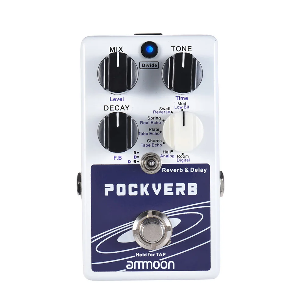 POCKVERB Reverb Delay Pedal 7 Reverb + 7 Delay Tap Tempo Function - Image 3