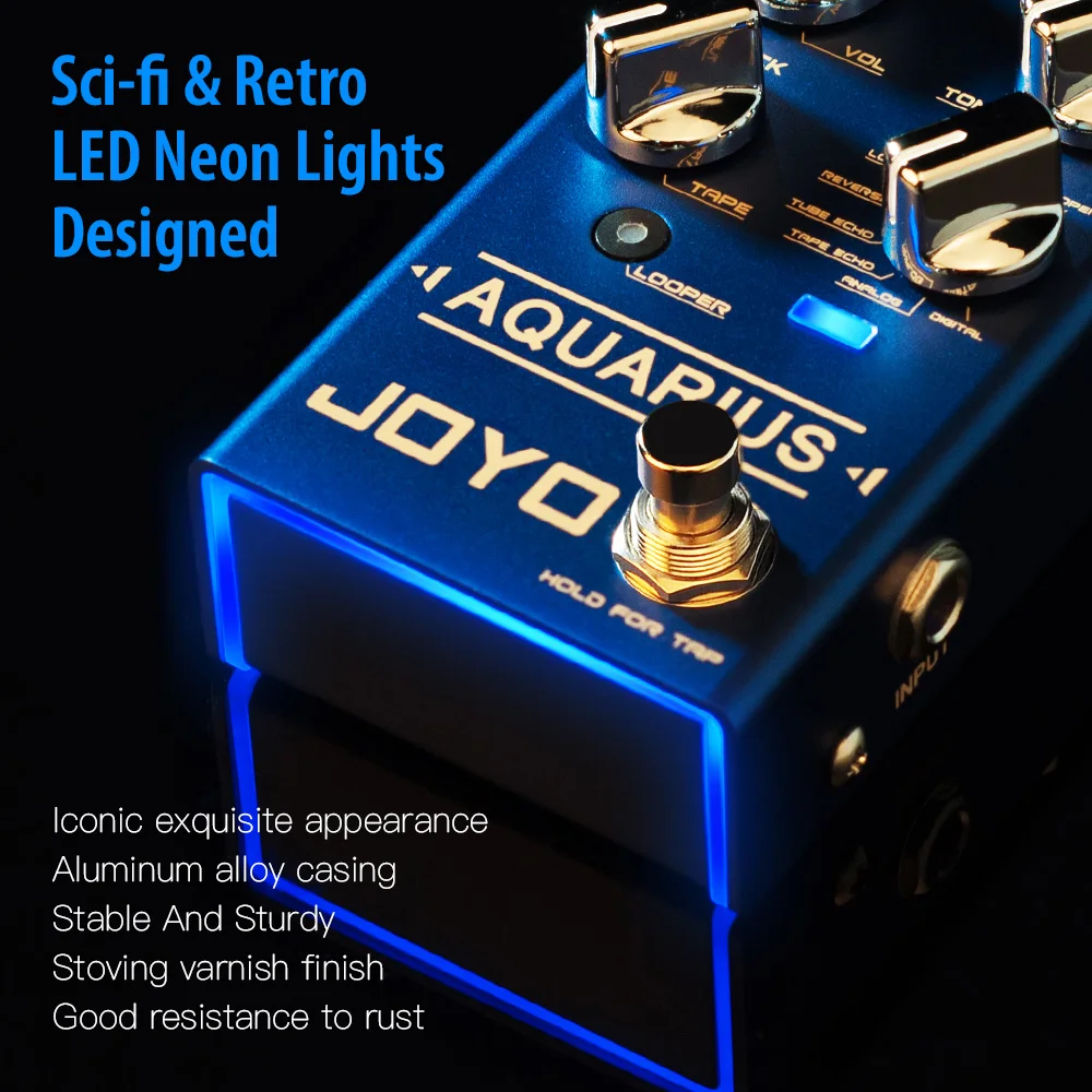 Joyo R-07 AQUARIUS Multi-mode Delay Looper Pedal 8 Digital Delay 5Min Looper Recording - Image 7