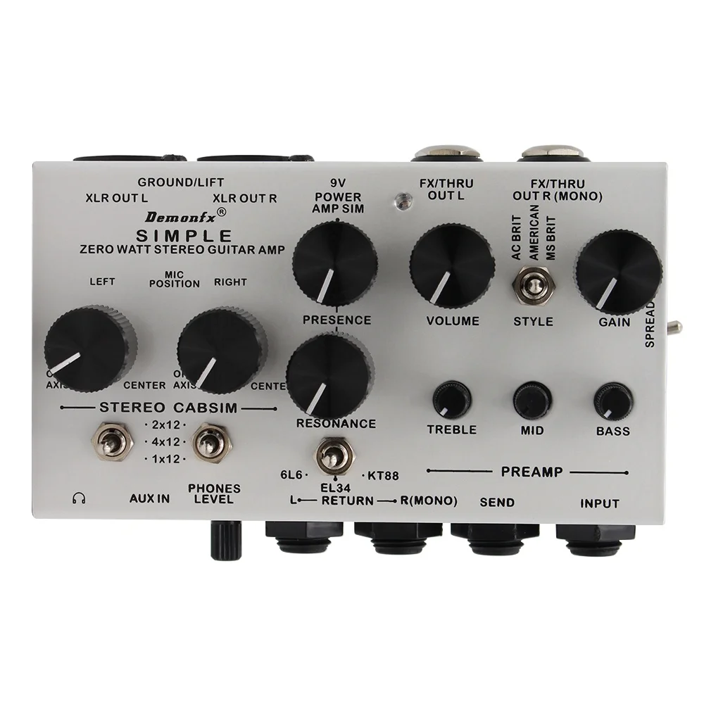 New Demonfx SIMPLE DI Box Pedal Preamp Simulator Power Amp Simplifier Pedal Stereo - Image 5