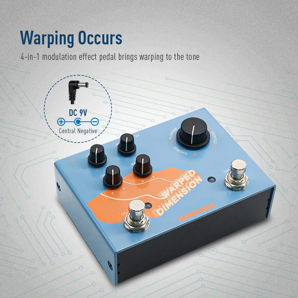 Sonicake QDS-03 Warped Dimension Digital Modulation Pedal 4 Mode of Chorus Flanger Phaser - Image 4