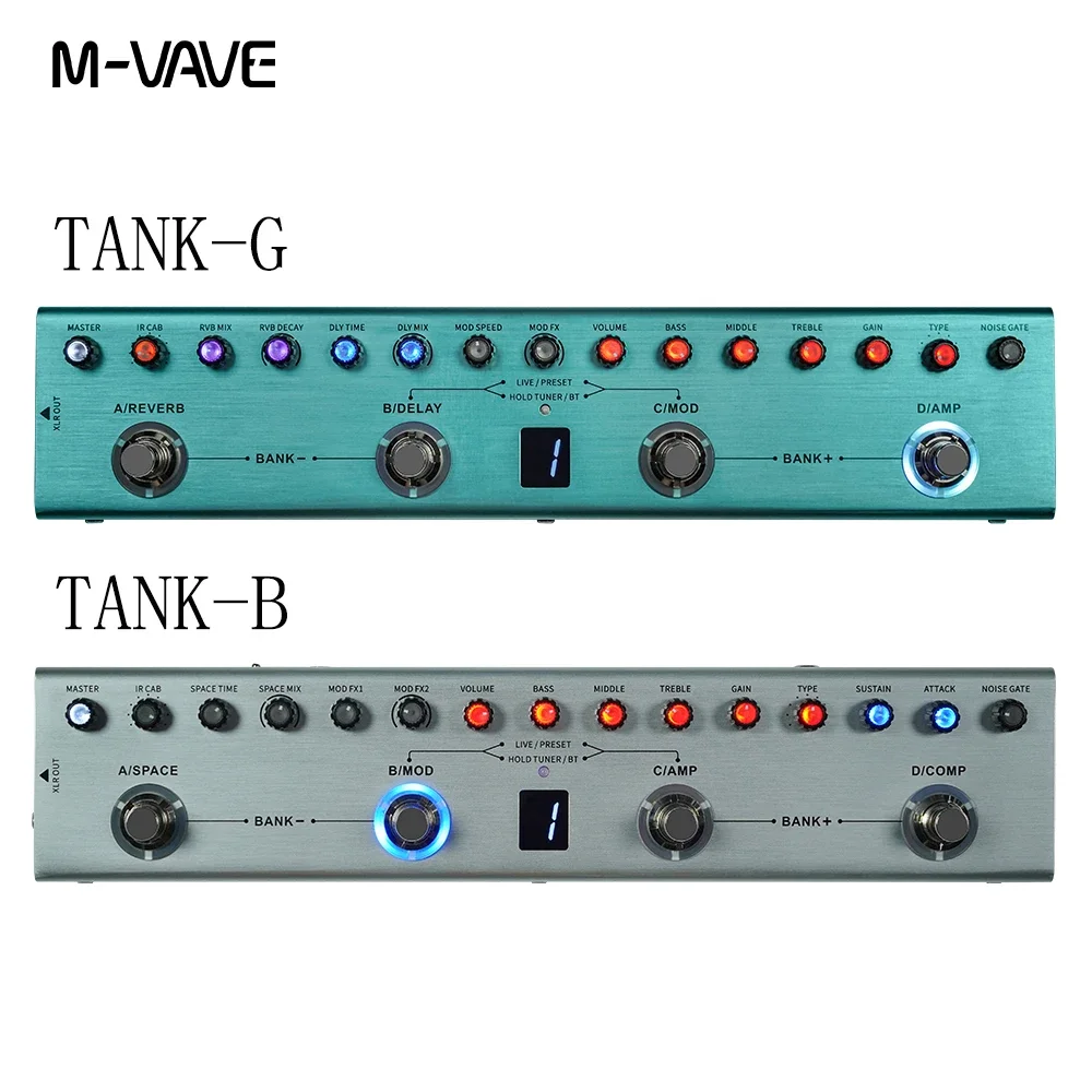 M-Vave MULTI-EFFECTS Tank-G Pedal 36 Presets 9 Preamp Slot 3-Band EQ 8