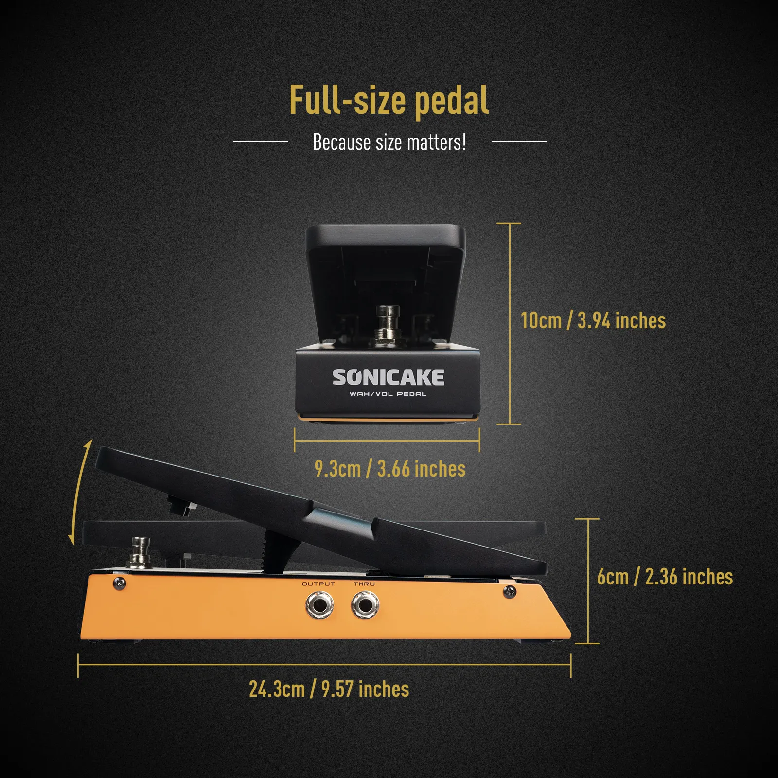 Sonicake QEP-10 FlipWah Wahwah Active Volume Control Combo Pedal Full Size Metal Case - Image 5