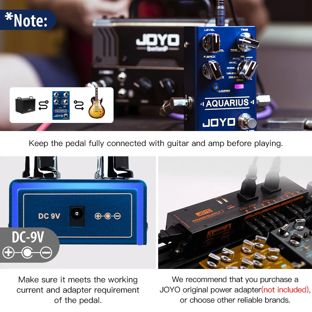 Joyo R-07 AQUARIUS Multi-mode Delay Looper Pedal 8 Digital Delay 5Min Looper Recording - Image 8