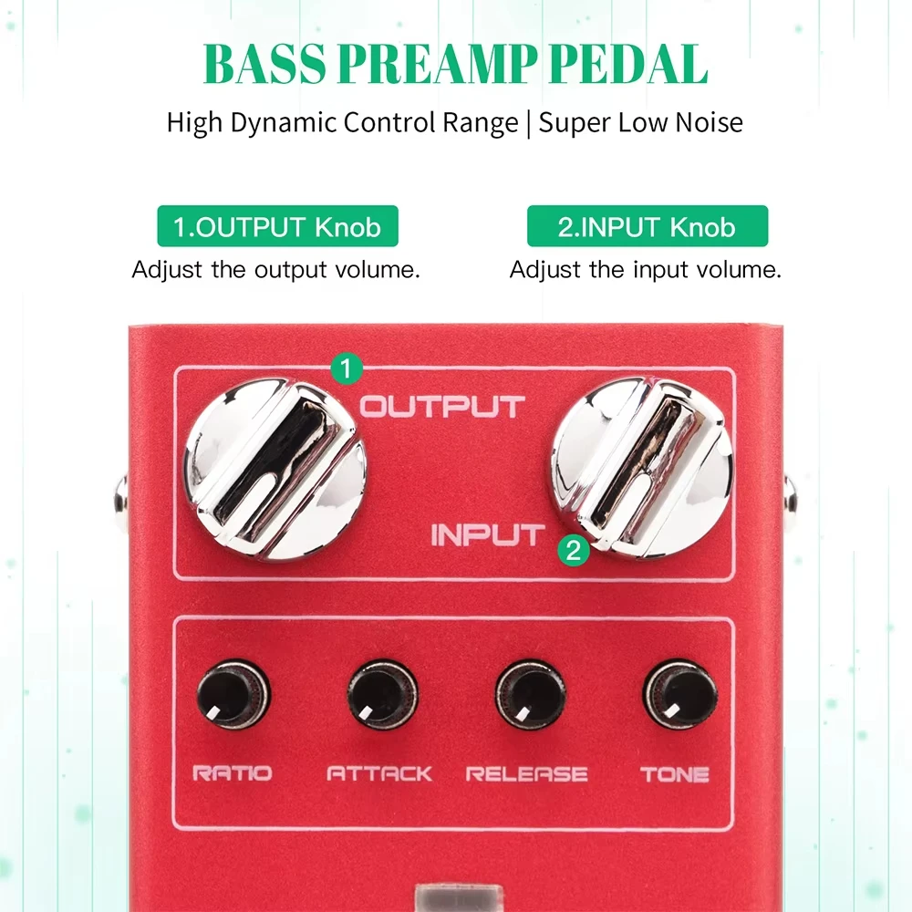 Joyo R-27 SCYLLA Bass Compression Pedal deliver various types of compression via ATTACK - Image 4