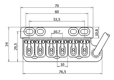 Vega-Trem Ultra 6 Screw Floating Tremolo System in Black - Image 4