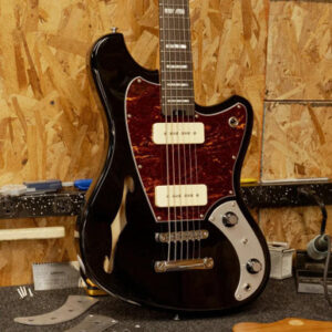 Orangewood Del Sol Baritone Semi-Hollow Electric Guitar in Pitch Black - Image 4