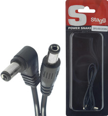 Stagg 50cm DC Power Cable - Straight Jack to Right Angle Jack - Image 2
